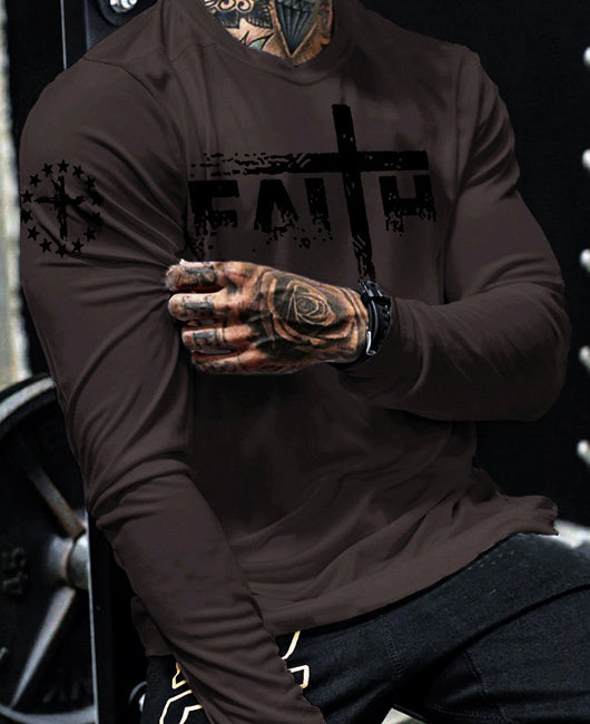 Letter Graphic Causal Fitted Shirt