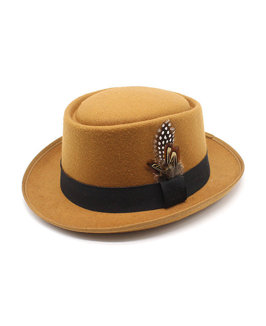Simple Feather Design Fedora Hat